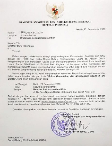 Undangan dari kemenkop