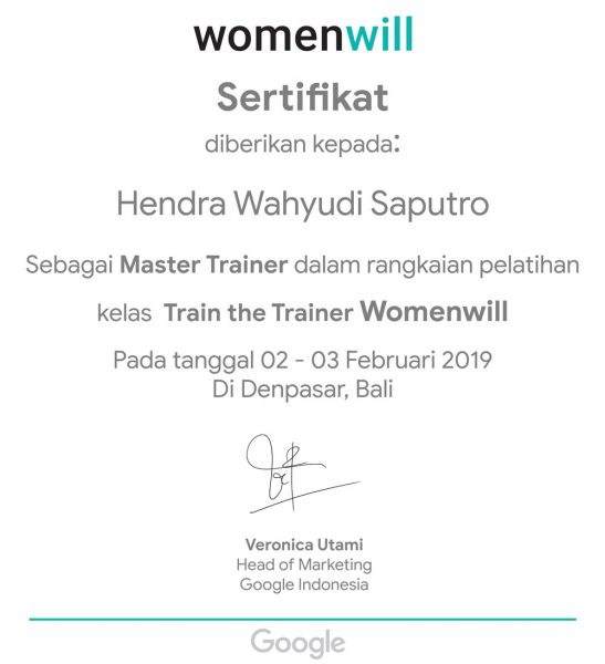 Sertifikat Master Trainer WomenWill