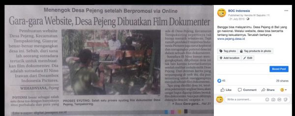 Pejeng di Koran