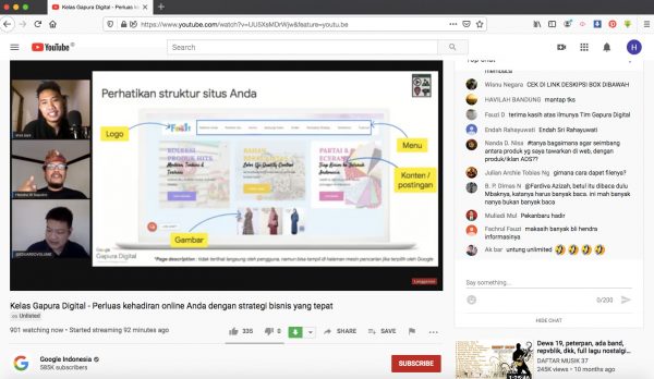 Live Streaming Google Gapura Digital